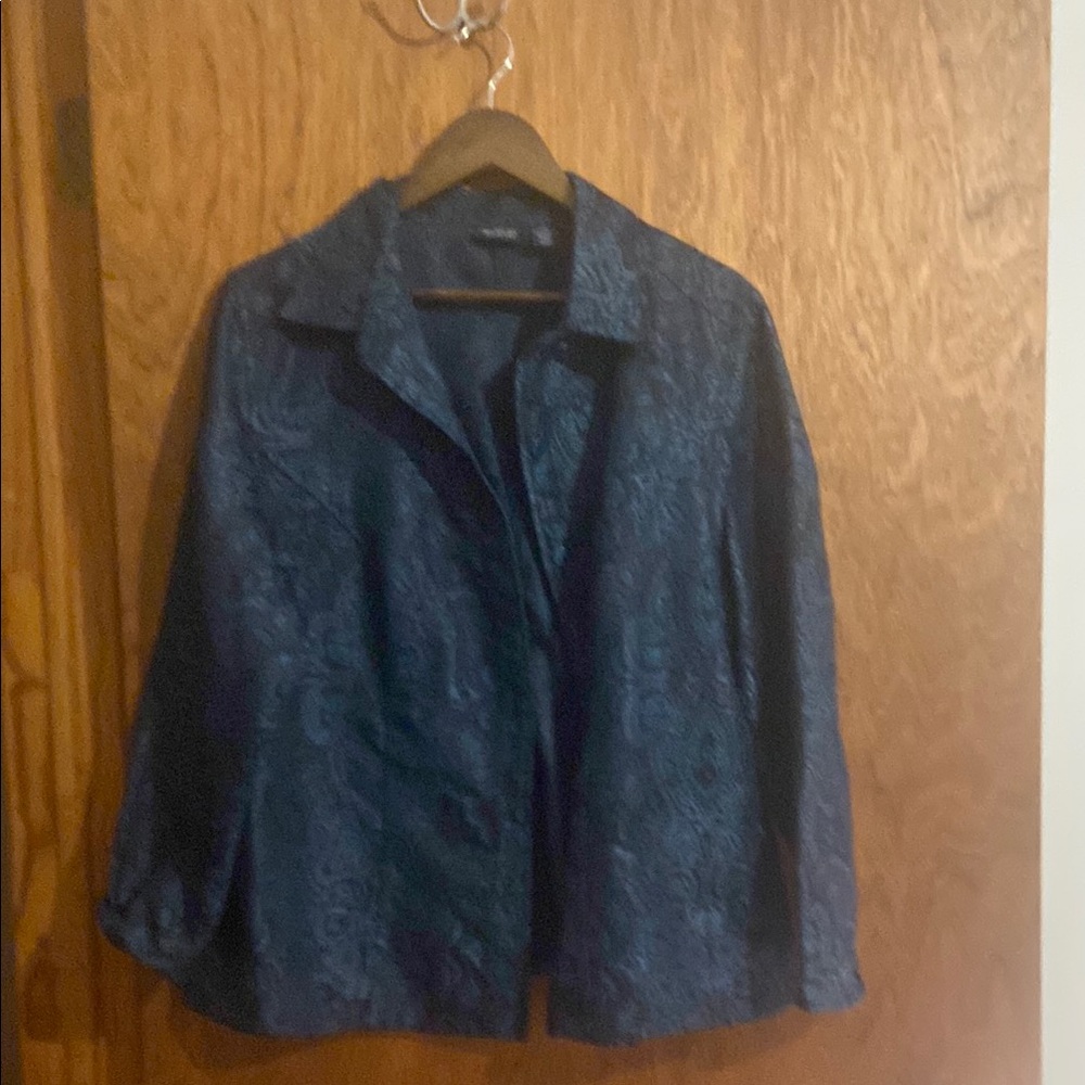 Gloria Vanderbilt Navy Textured Women's Blazer